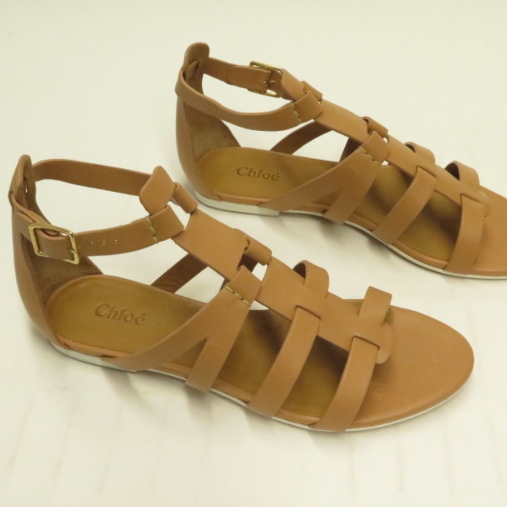 Chloe Sandal Groove Nude Leather Size 38.5 - Picture 6 of 6